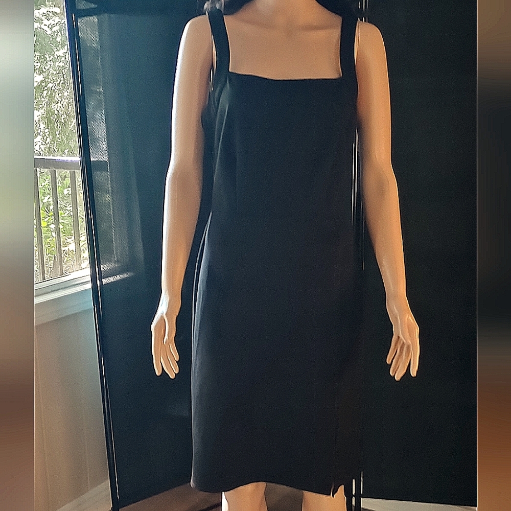 Cupcakes & Cashmere Sleeveless Black Cardiff Sheath Dress Size Large Side Slit